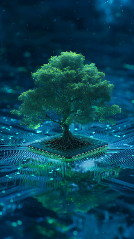 树与电路板的结合-图片