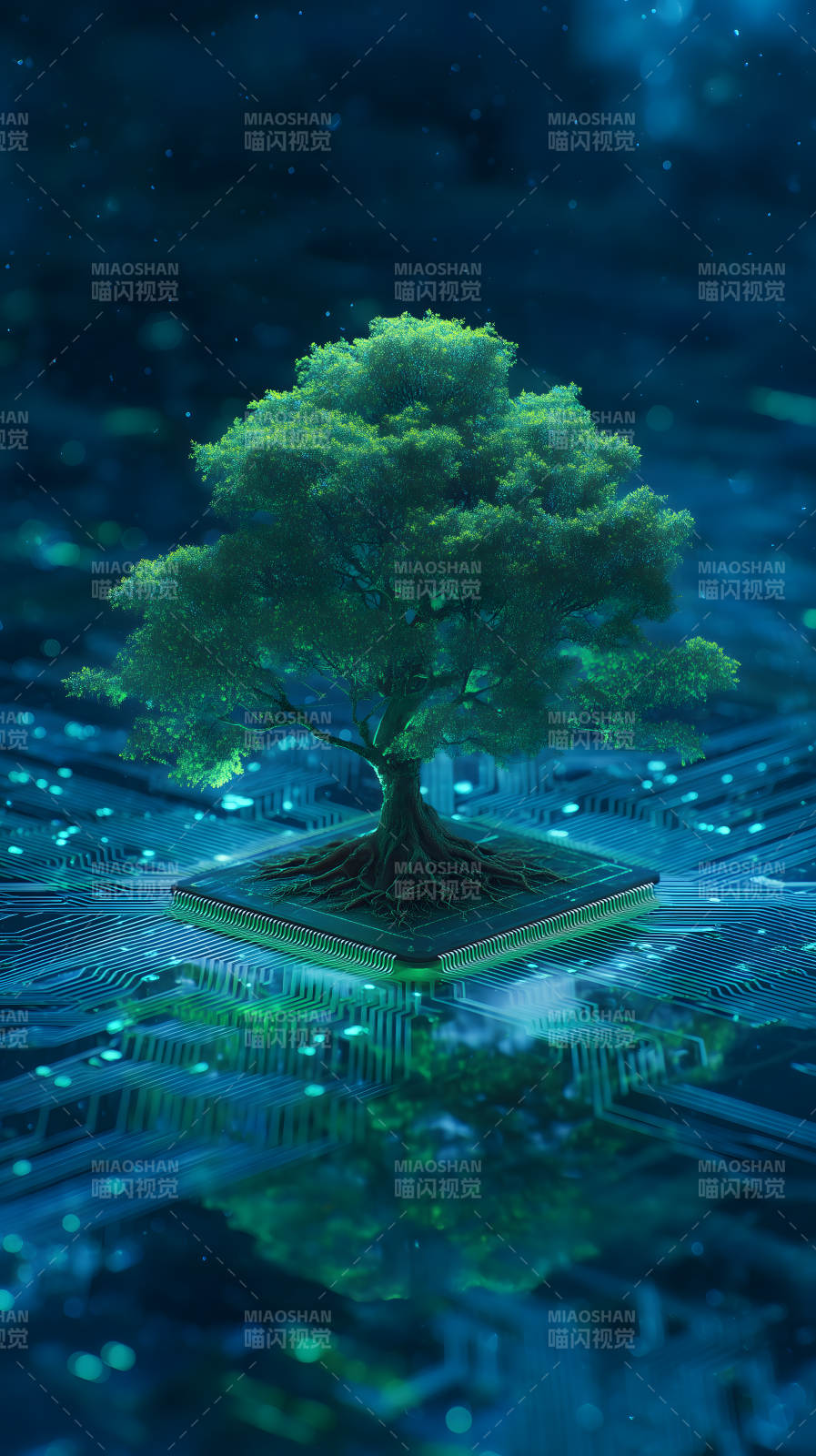 树与电路板的结合图片