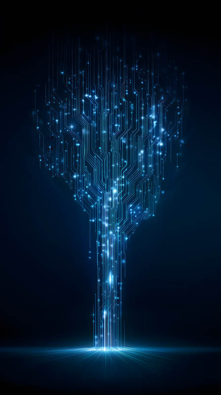 蓝色电路树数字科技-图片