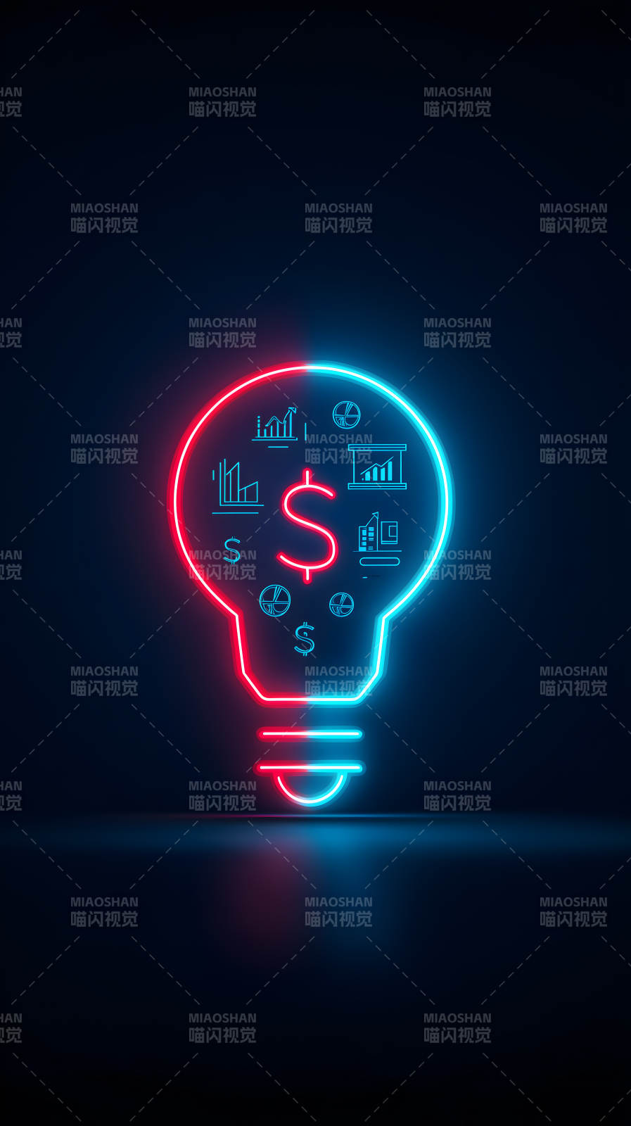 發光燈泡金錢分析圖片