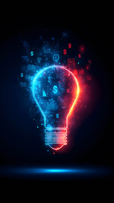 發(fā)光燈泡金融圖標-圖片