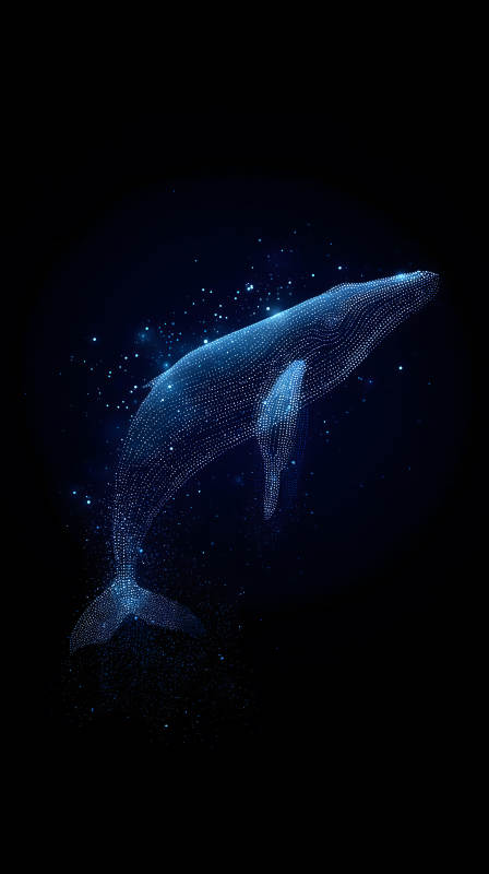 星光鯨魚深藍夜空-圖片