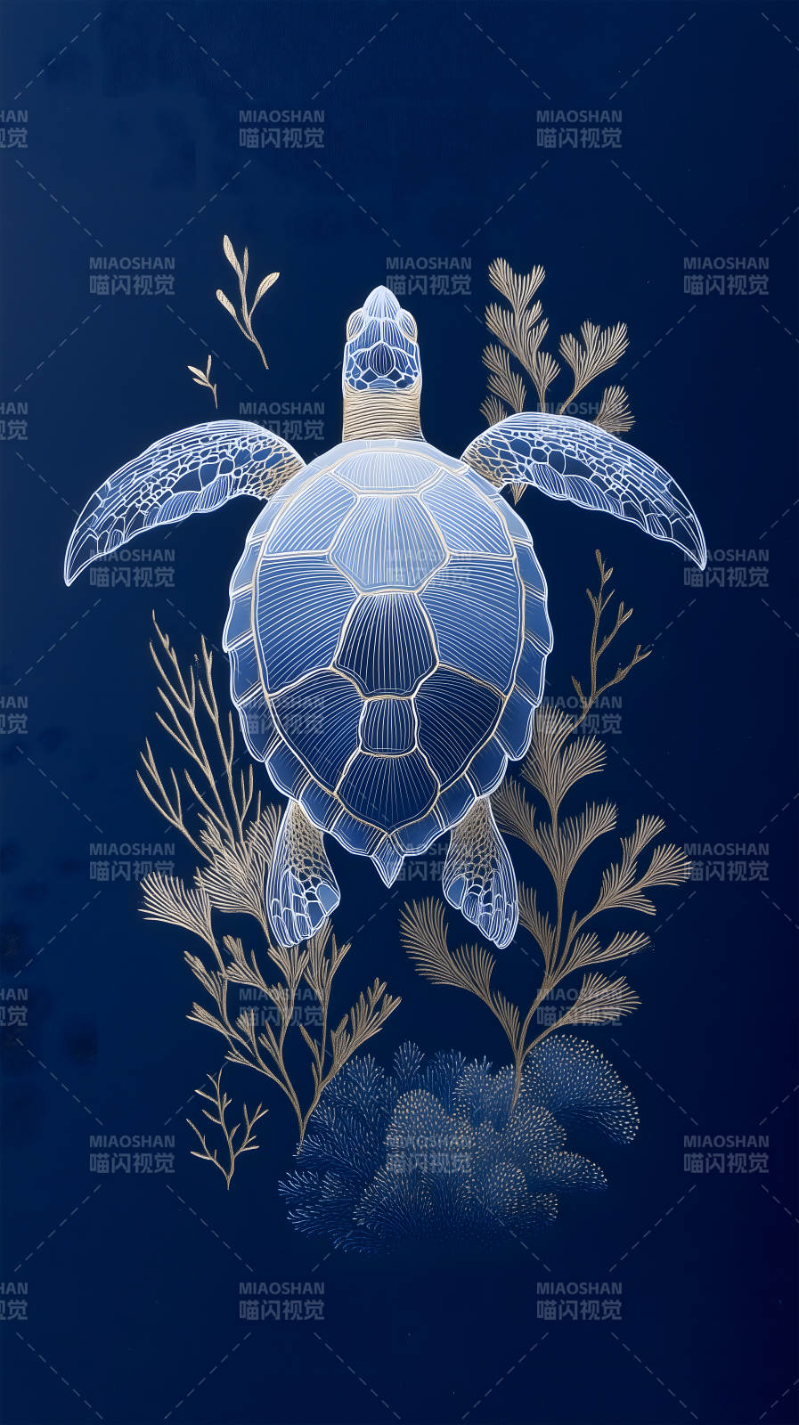 藍色海洋生物藝術-圖片