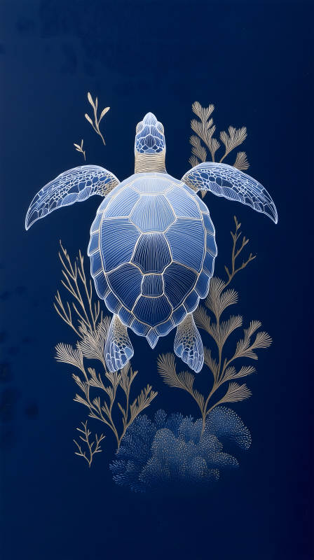 藍色海洋生物藝術-圖片