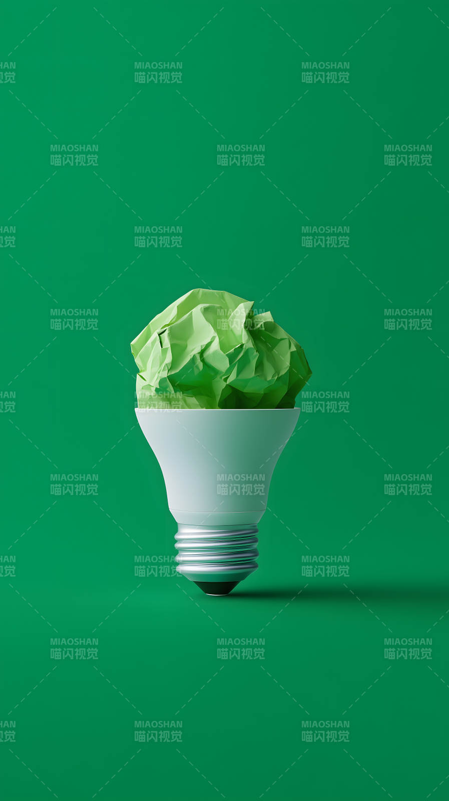 綠色創意燈泡-圖片
