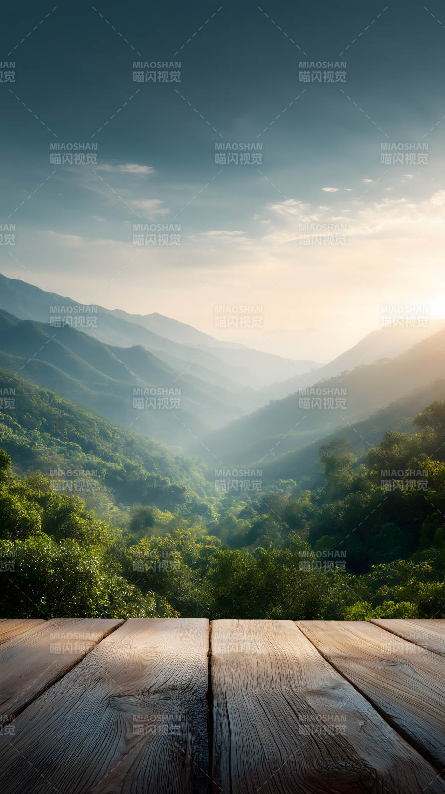 山巒森林景色壯麗-圖片