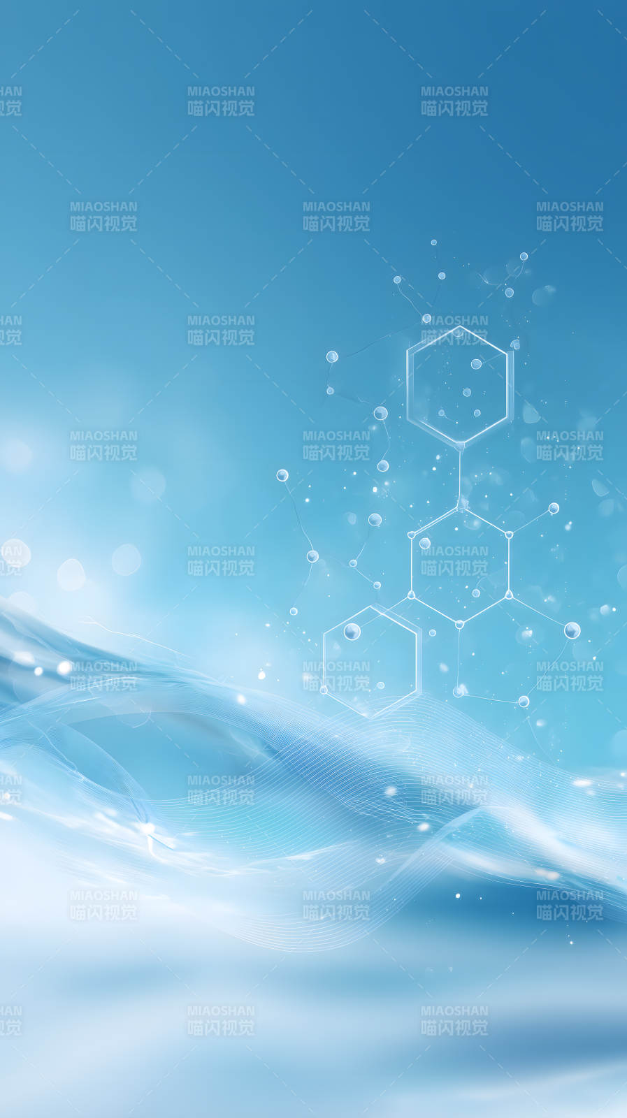 藍色科技分子-圖片