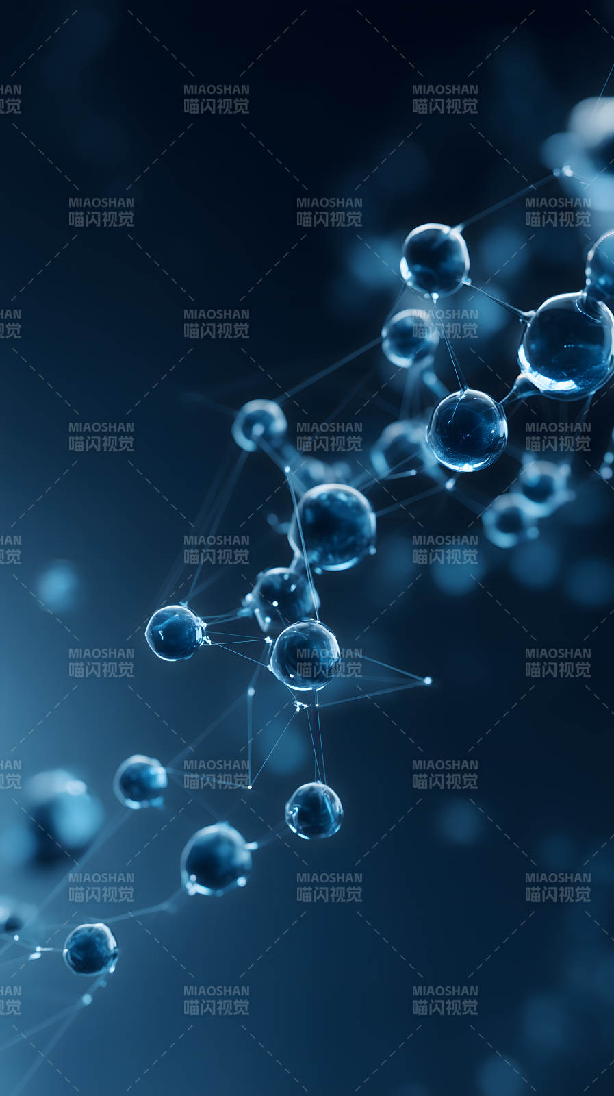 藍色分子結(jié)構(gòu)圖-圖片