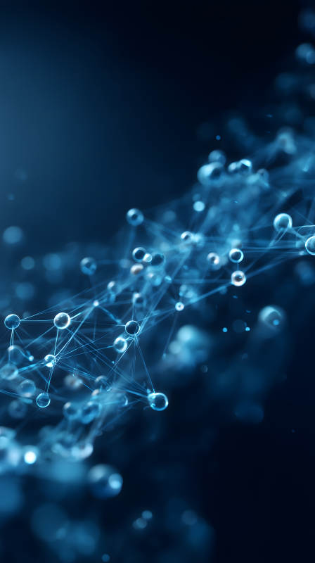 藍色連接分子網絡-圖片