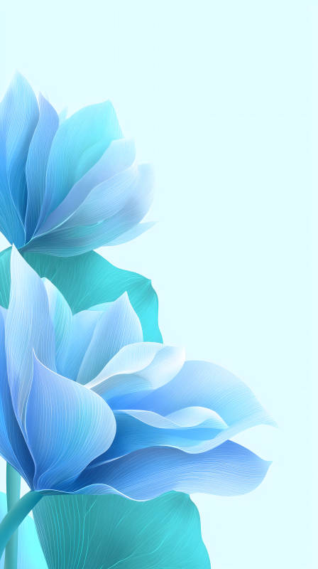 藍色花朵綻放清新-圖片