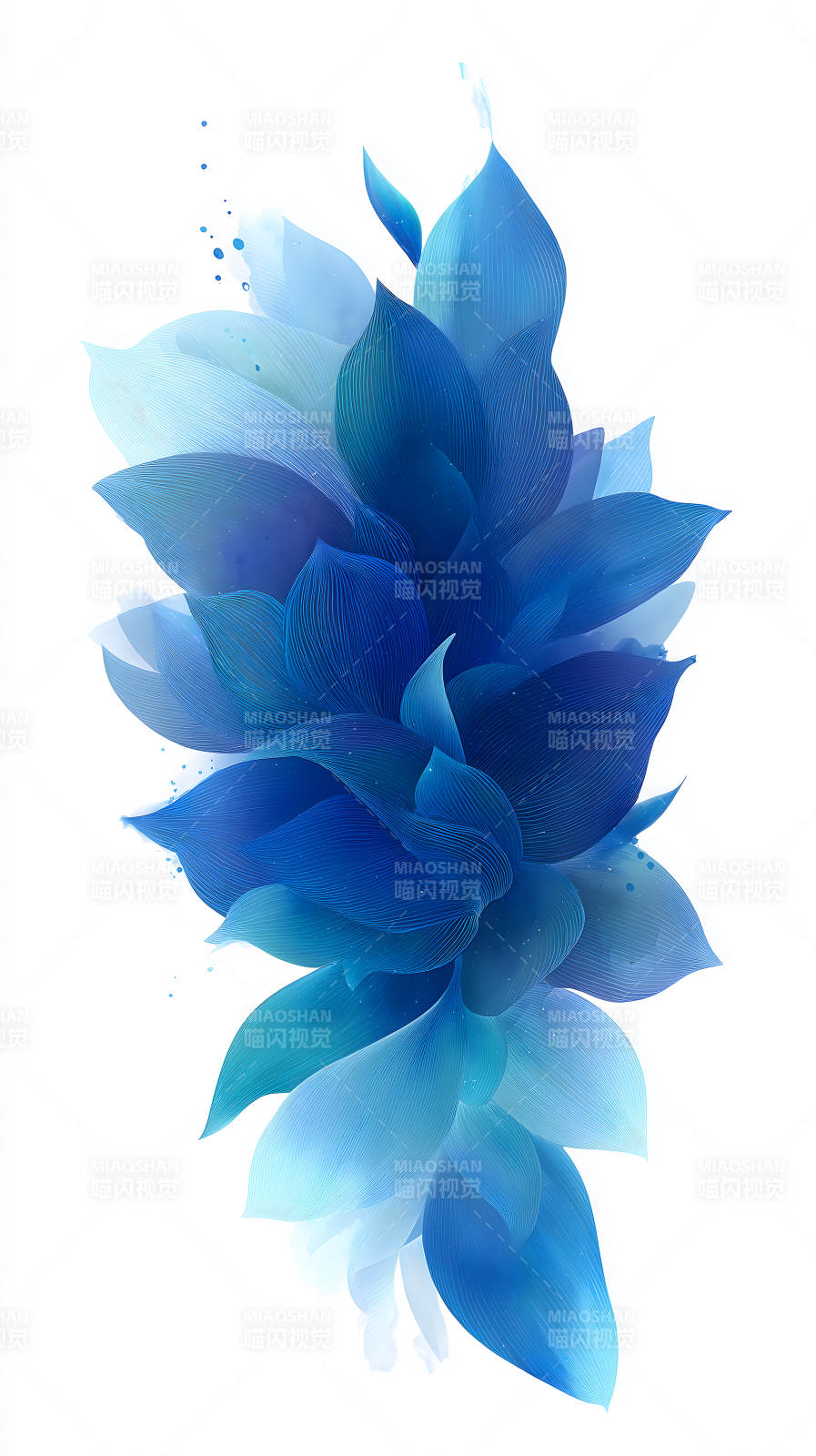 藍色花瓣簇擁綻放-圖片