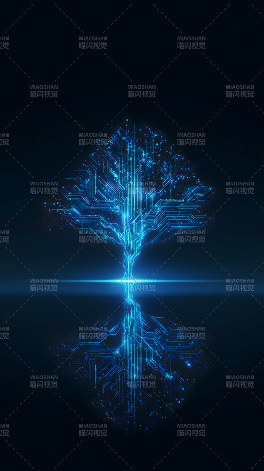 科技樹藍色電路圖-圖片