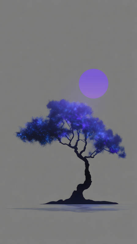 紫樹映月靜謐之美-圖片