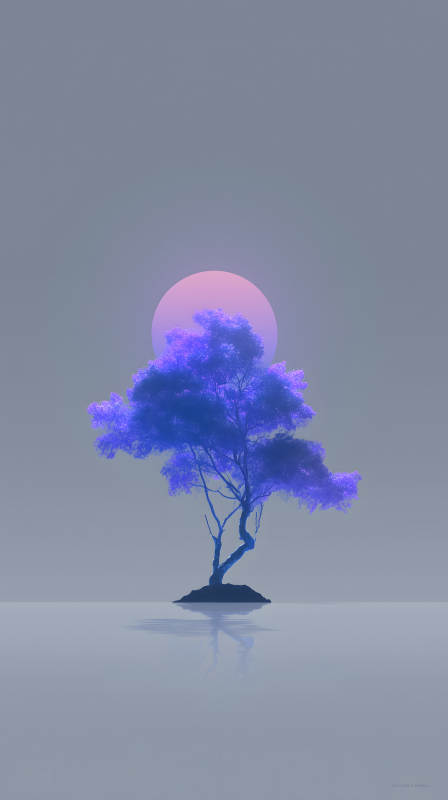 紫樹粉日唯美意境-圖片