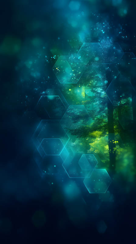 深邃藍色科技森林-圖片