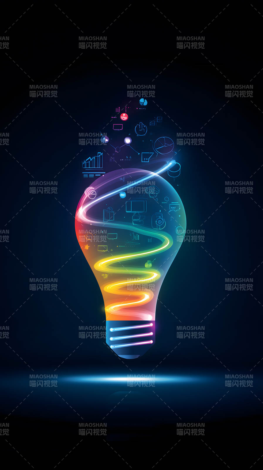 發(fā)光創(chuàng)意燈泡圖標(biāo)-圖片