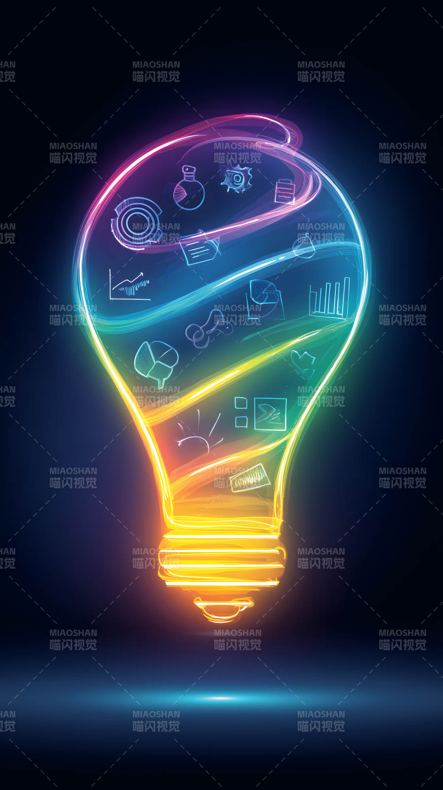 創意燈泡圖標設計-圖片