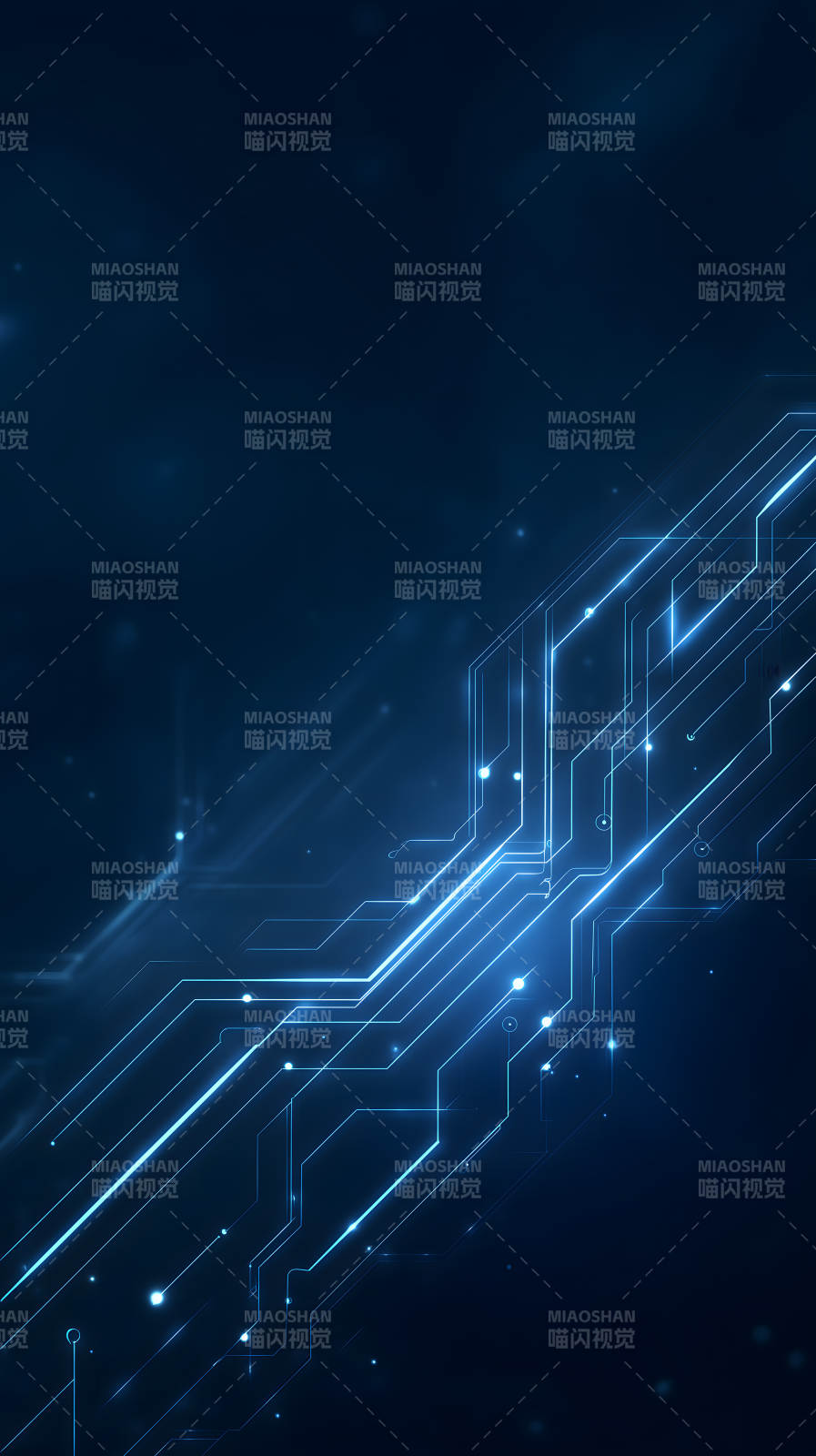 藍色電路圖科技感十足-圖片
