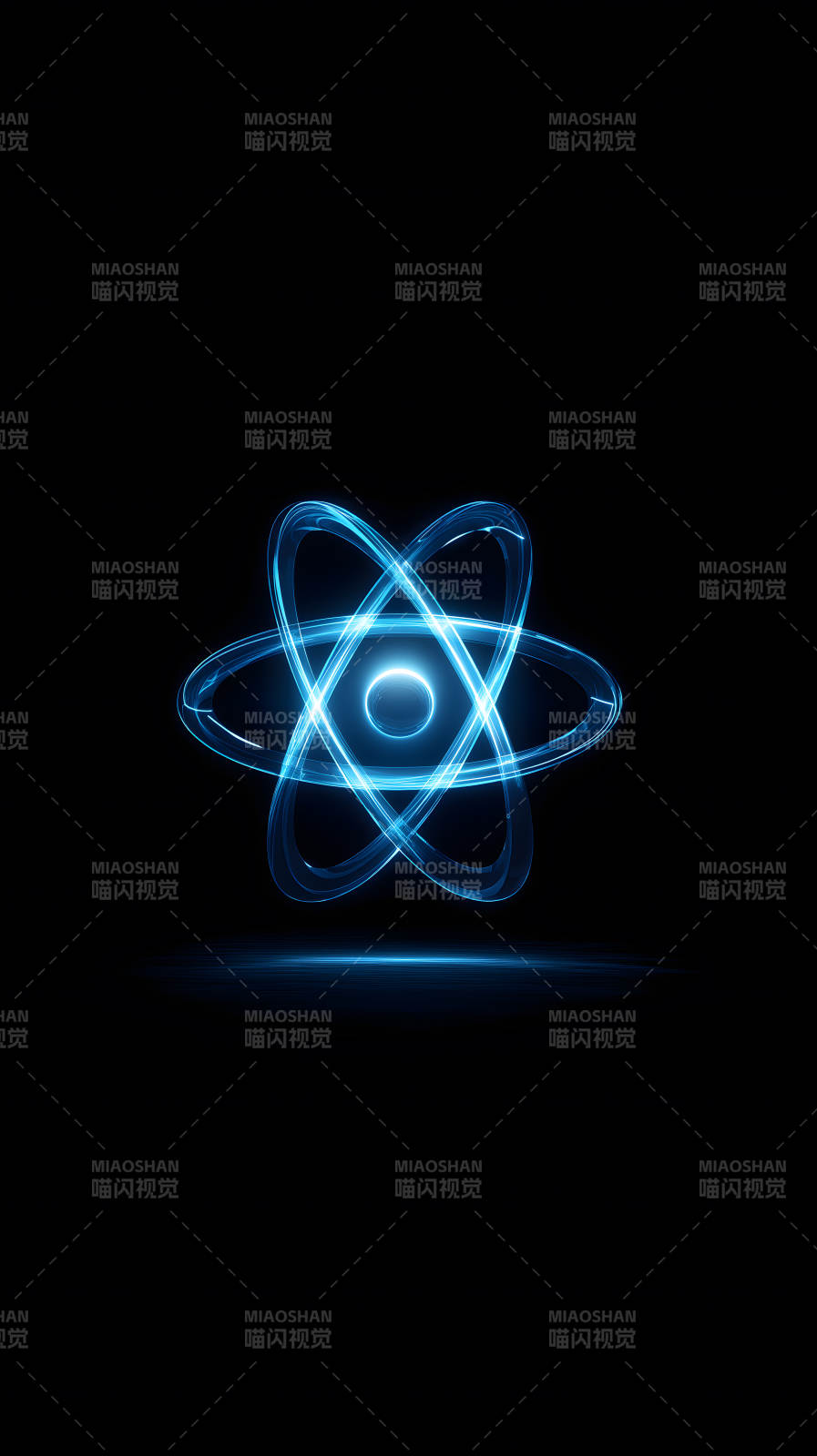 藍色原子發光特效-圖片