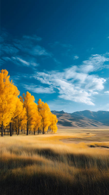 金色秋日風(fēng)景畫-圖片