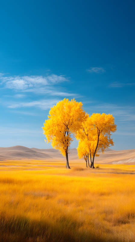 秋日金黃風(fēng)景畫-圖片