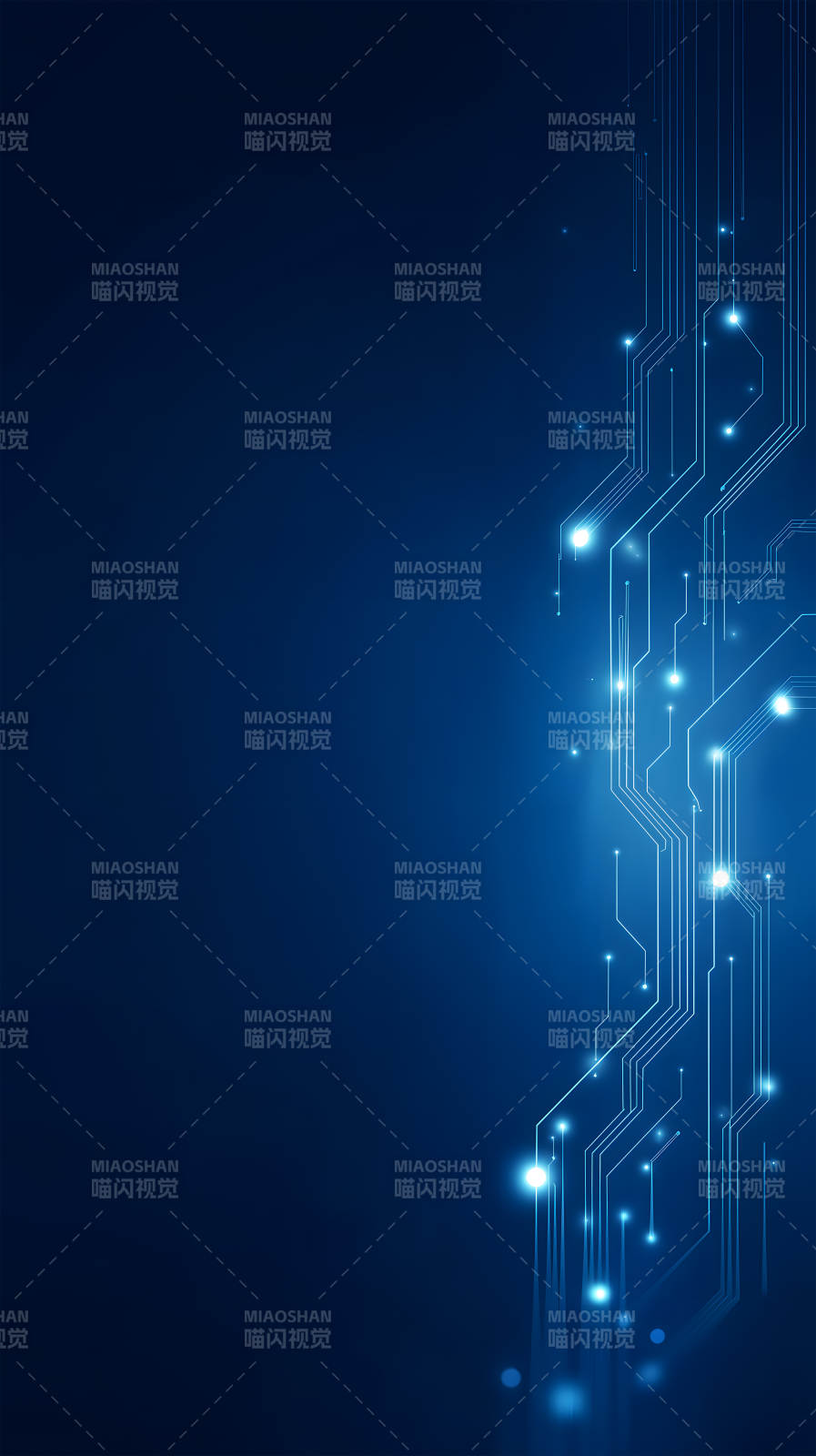 藍色電路板背景科技感-圖片