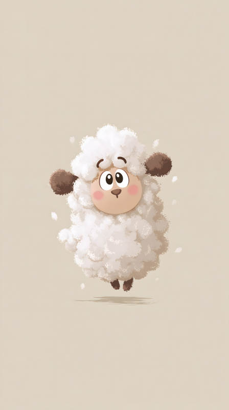 可愛的小綿羊卡通形象-圖片