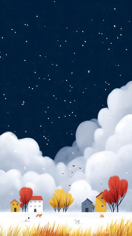 冬日童話小屋風(fēng)景-圖片