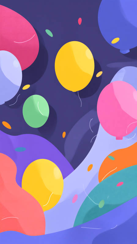 彩色氣球背景-圖片