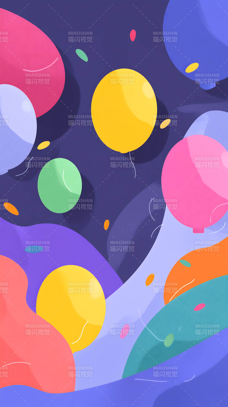 彩色氣球背景-圖片