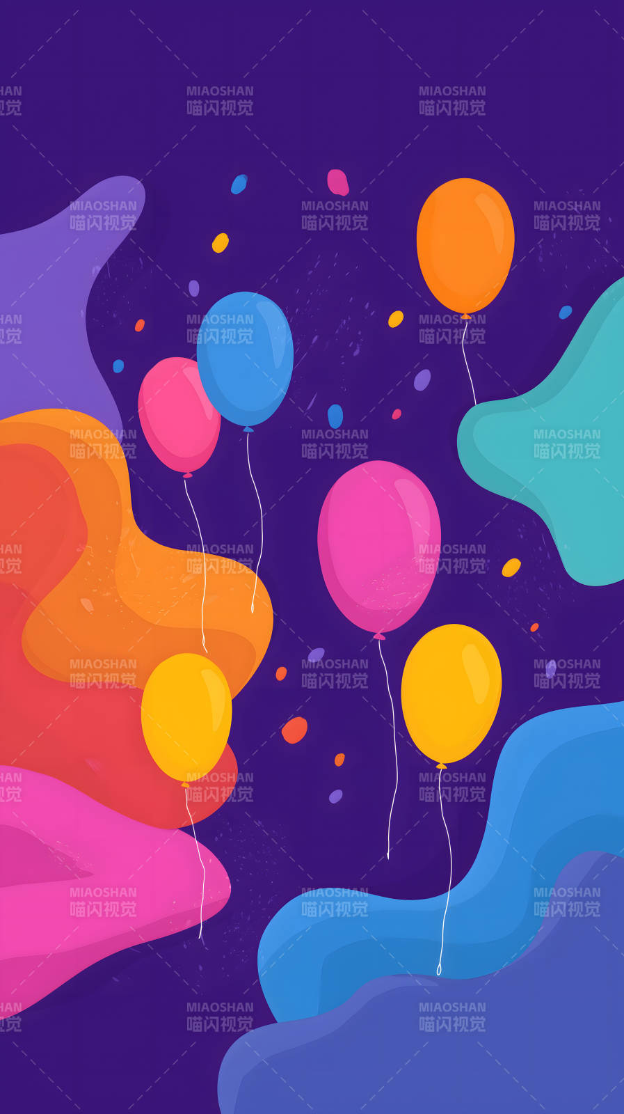 氣球派對絢麗多彩-圖片