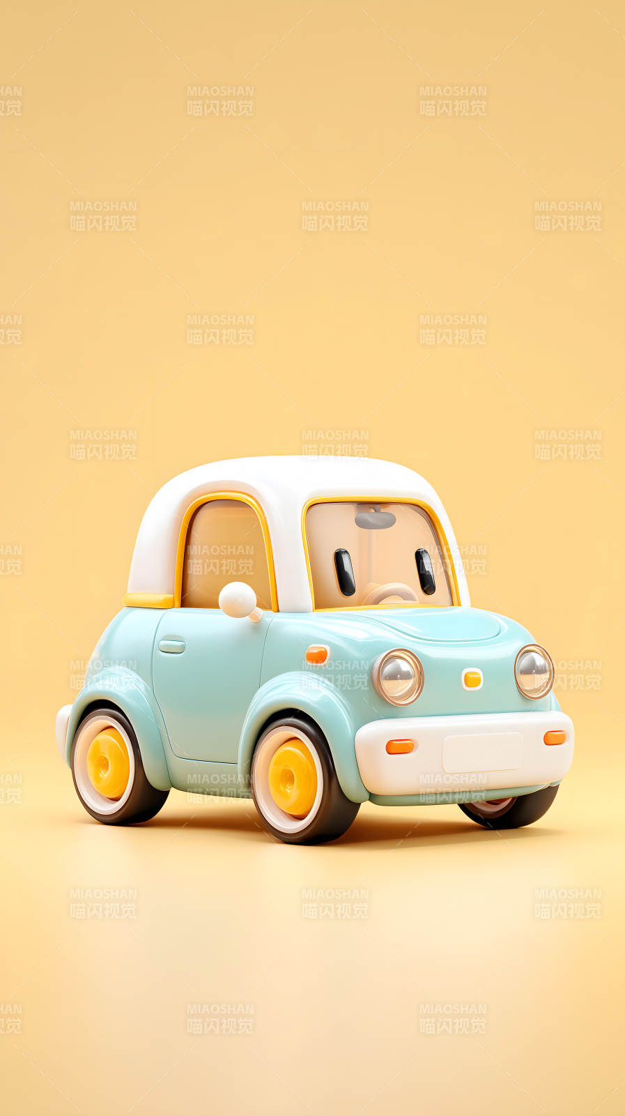 可愛卡通小汽車-圖片