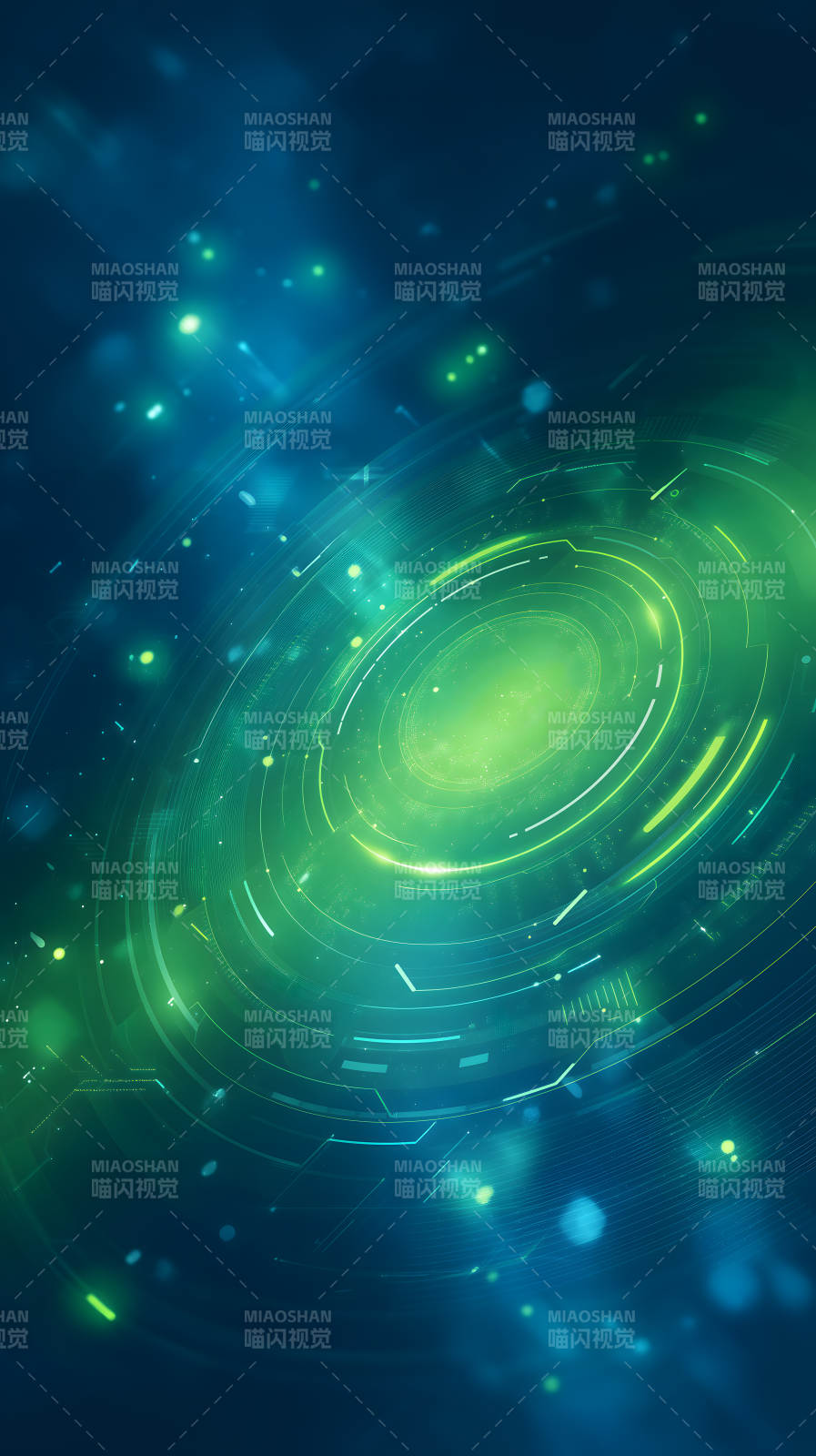 科技感绿色光圈-图片