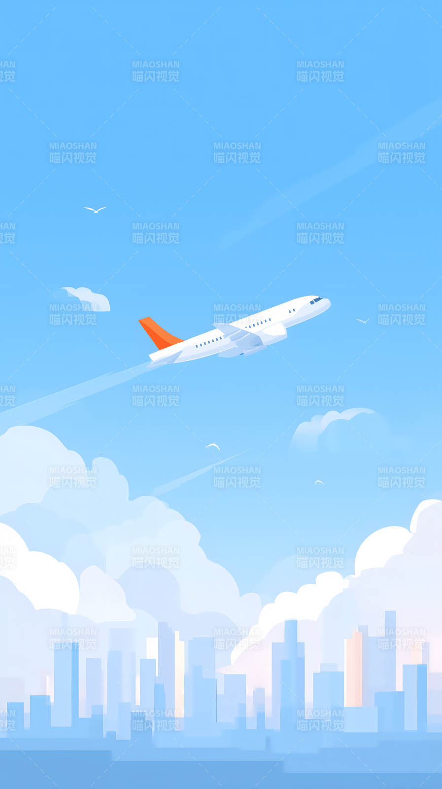 飛機翱翔藍天之上-圖片