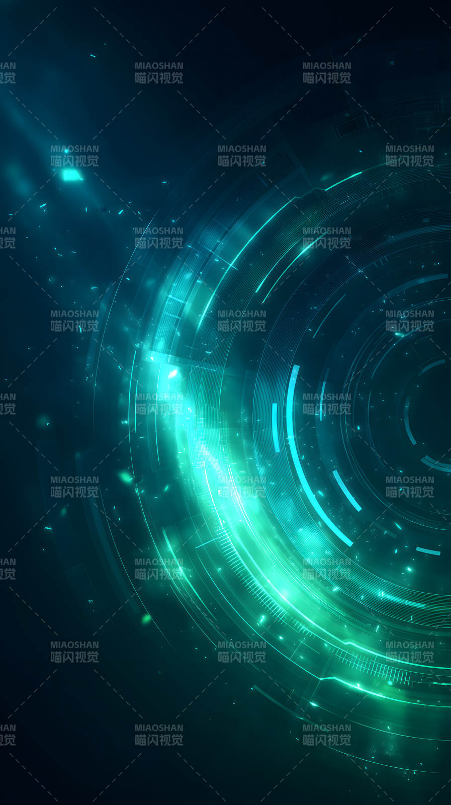 科技感十足的蓝色光环-图片