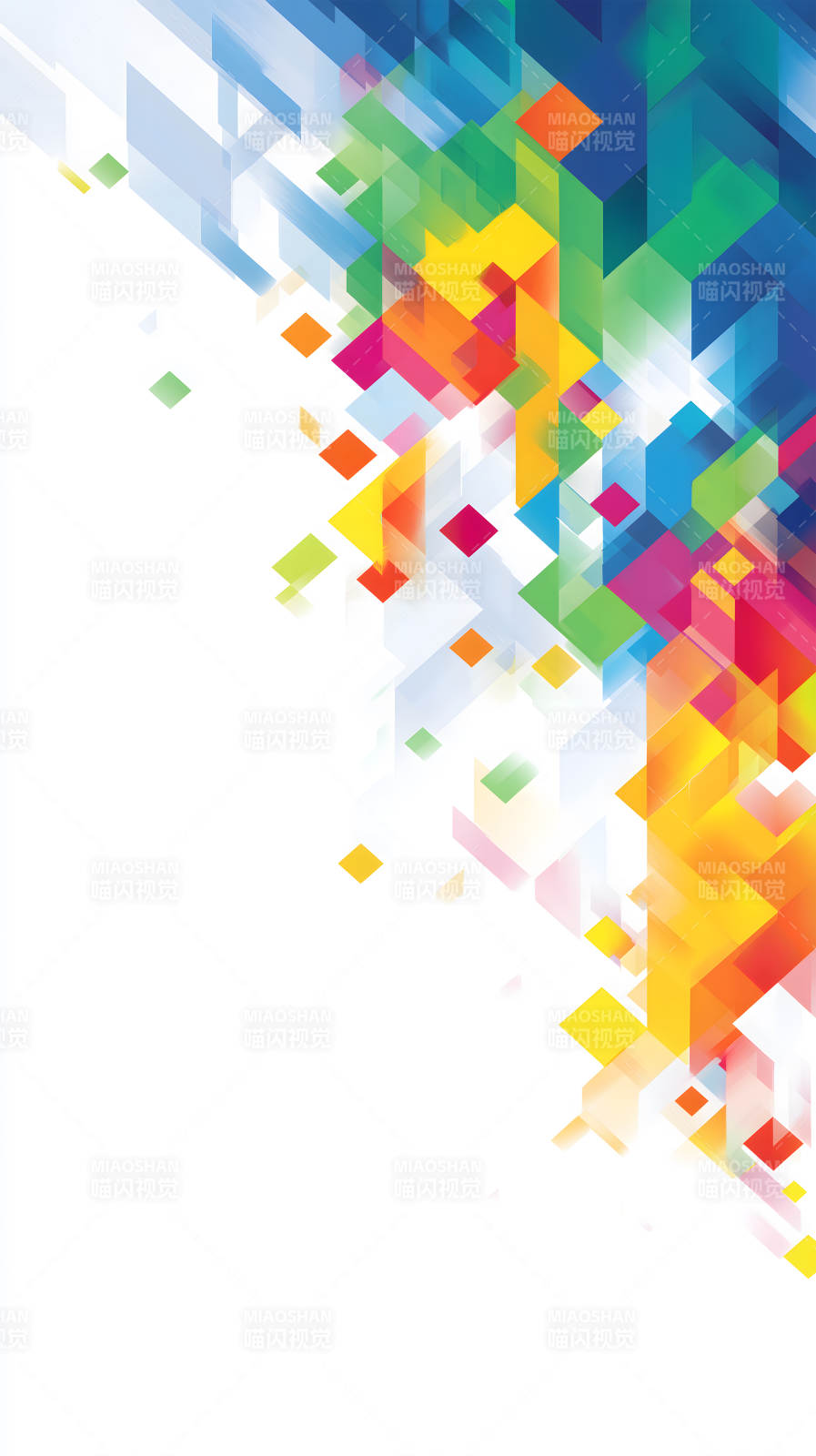 彩色几何抽象背景-图片
