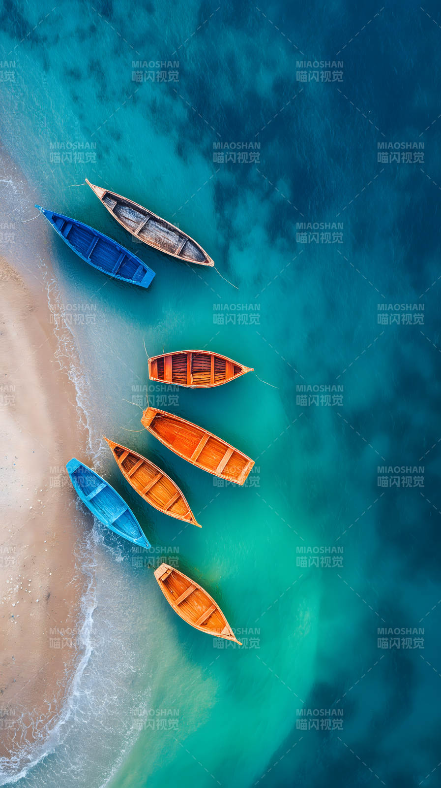 海滩小舟一览-图片