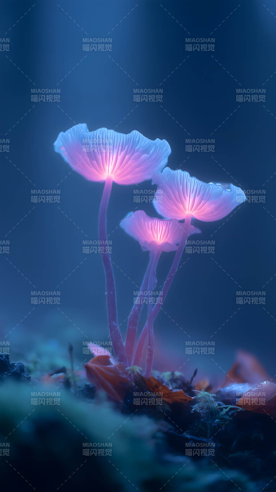 发光蘑菇梦幻仙境-图片