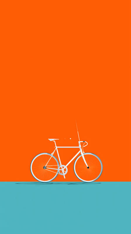 簡約自行車橙色背景-圖片