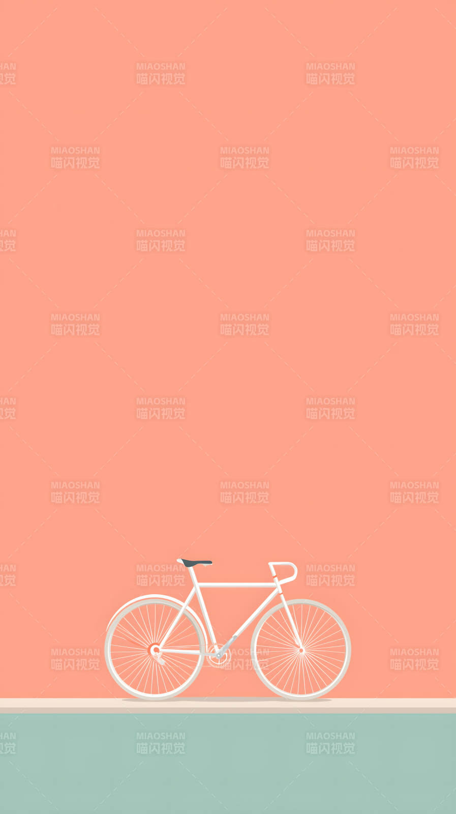 简洁单车清新背景-图片