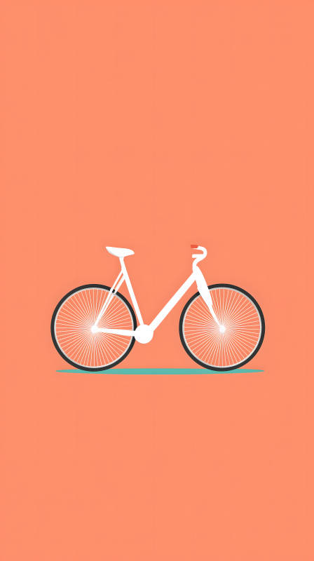 簡約自行車橘色背景-圖片