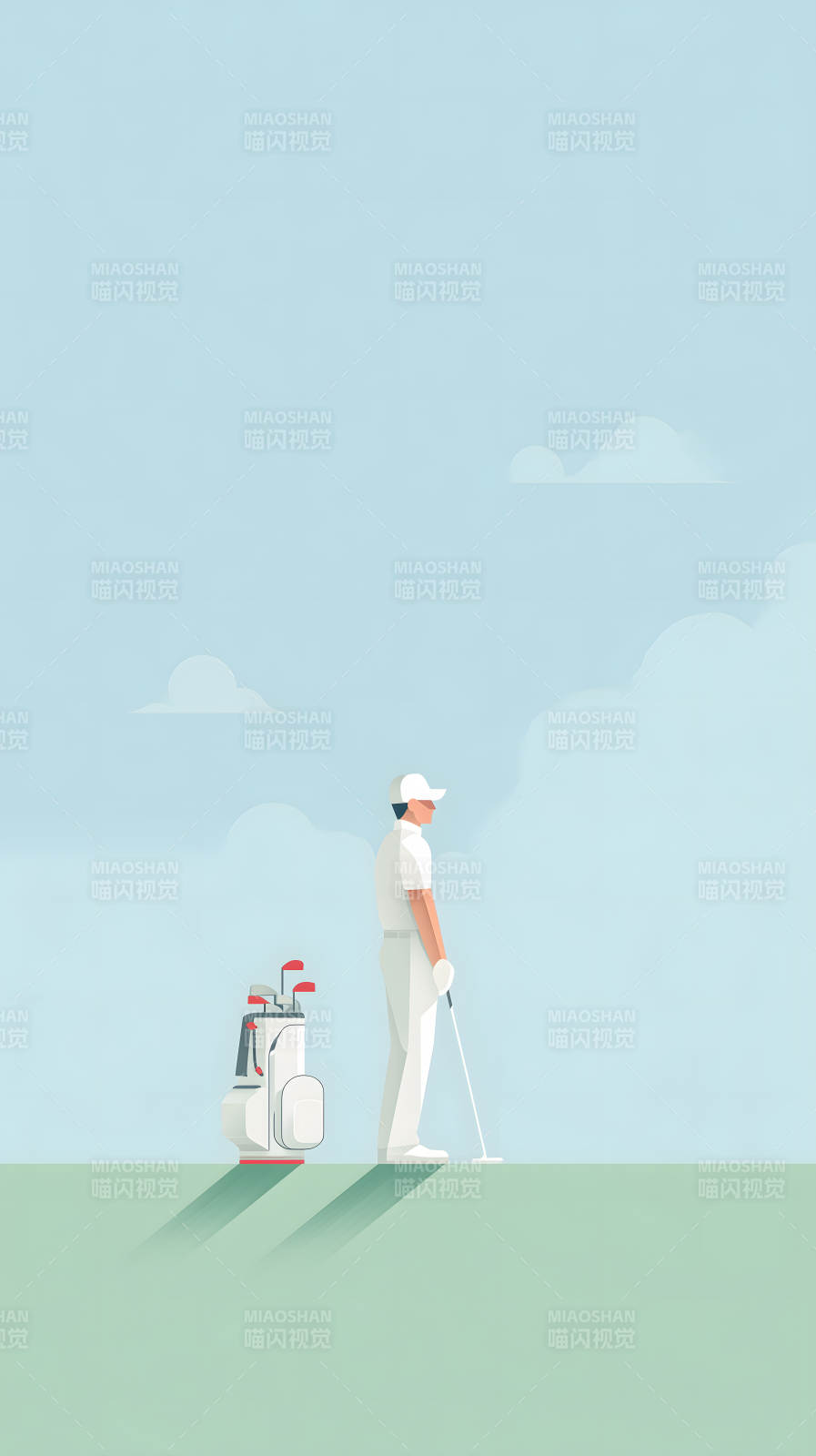 高尔夫球手在挥杆-图片