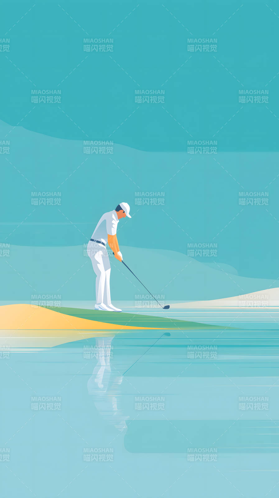 高爾夫揮桿靜謐風景-圖片