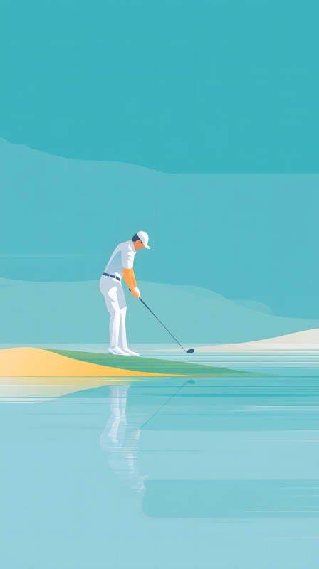 高爾夫揮桿靜謐風景-圖片