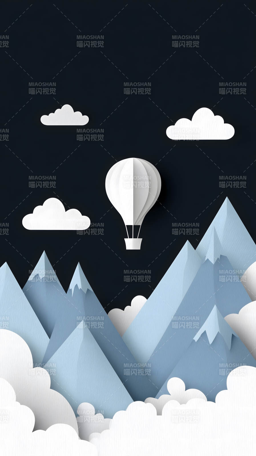 纸艺山水风光气球-图片