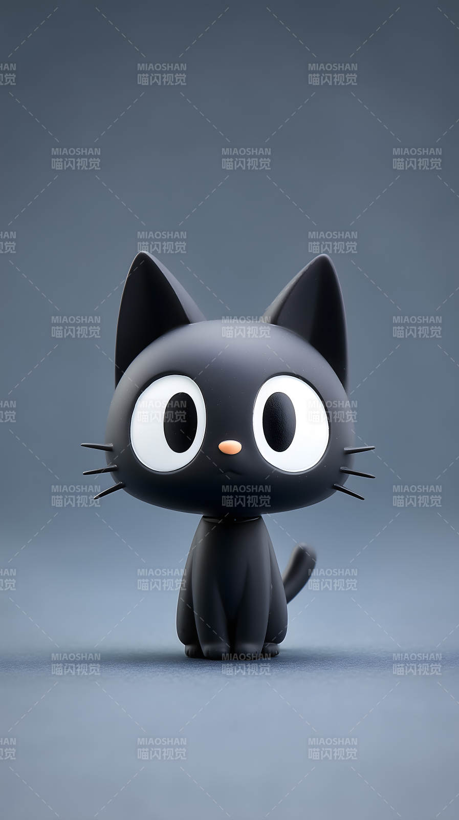 可爱黑猫摆件特写-图片