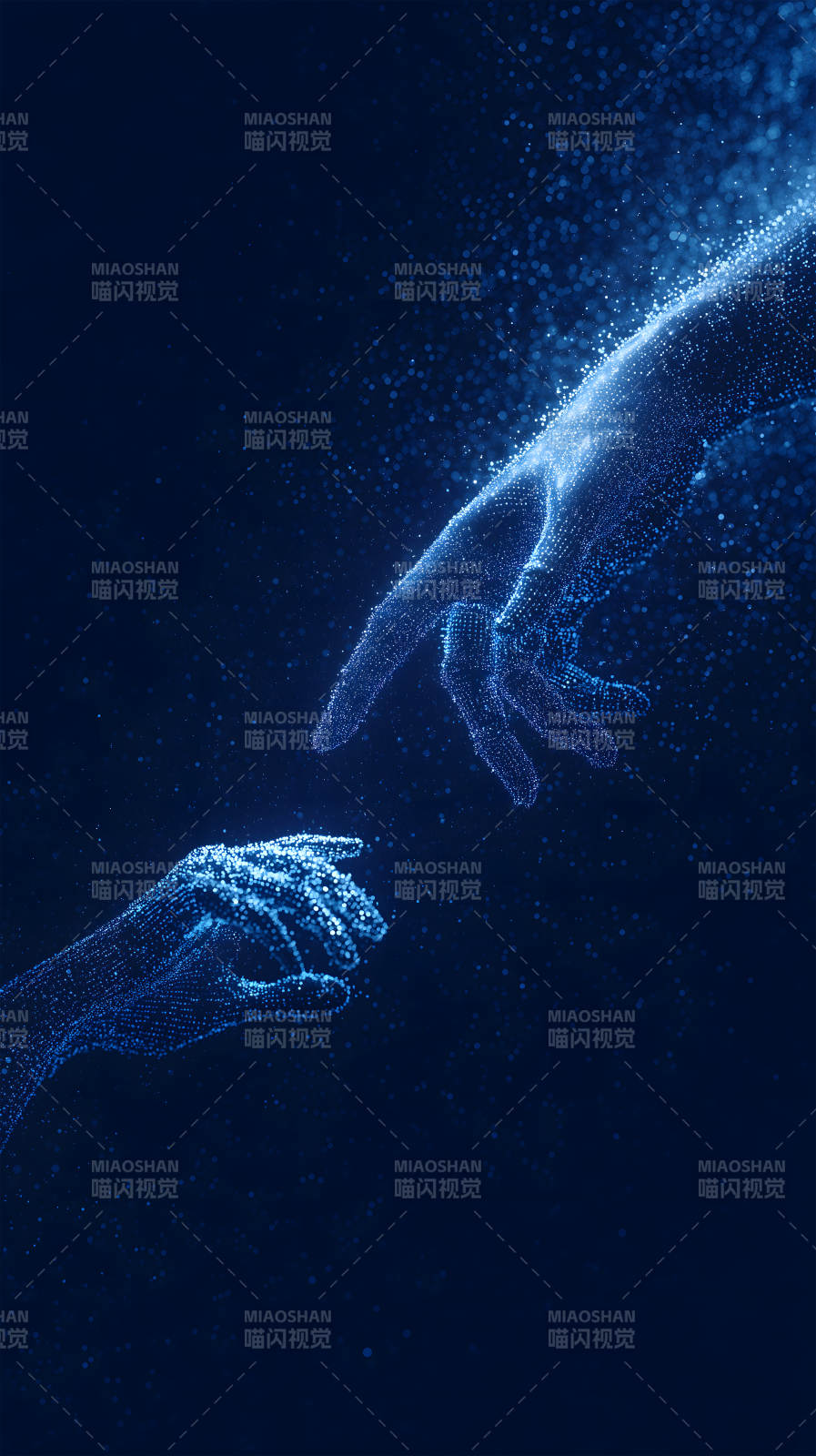 星光之手交汇触碰-图片