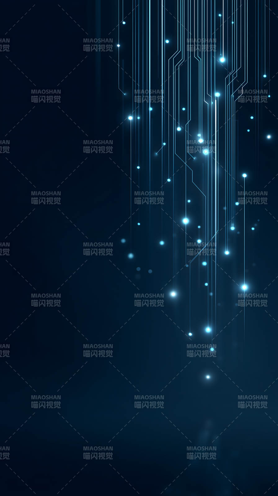 电路光点蓝色科技感背景-图片