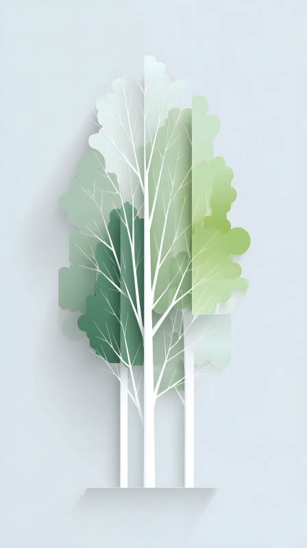 綠意盎然的紙雕樹-圖片