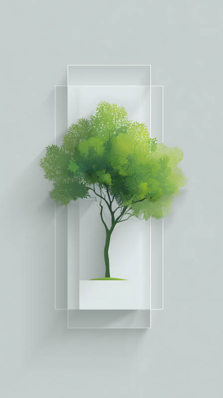 绿树剪影抽象设计-图片